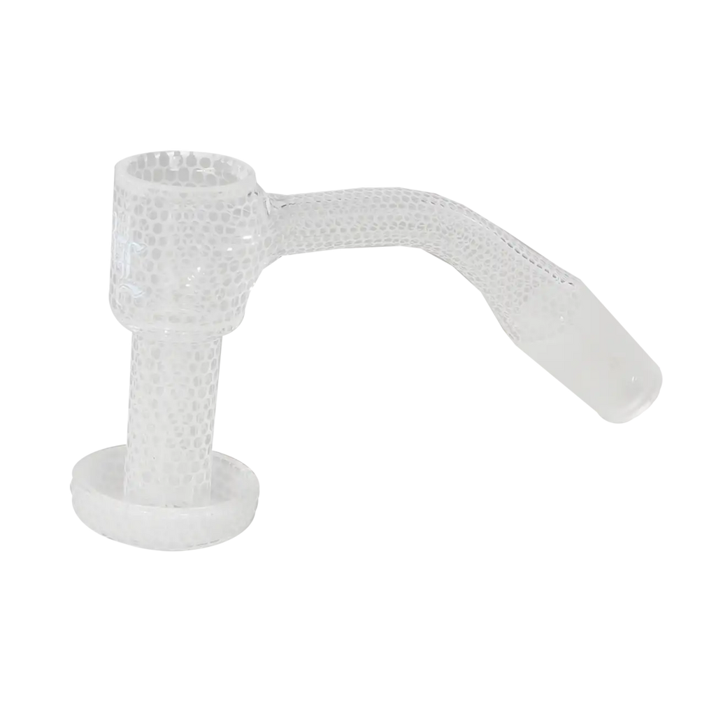 Black Leaf Quarzschale aus Quarzglas, sandgestrahlt, mit Normschliff NS 14 und Luftschlitzen