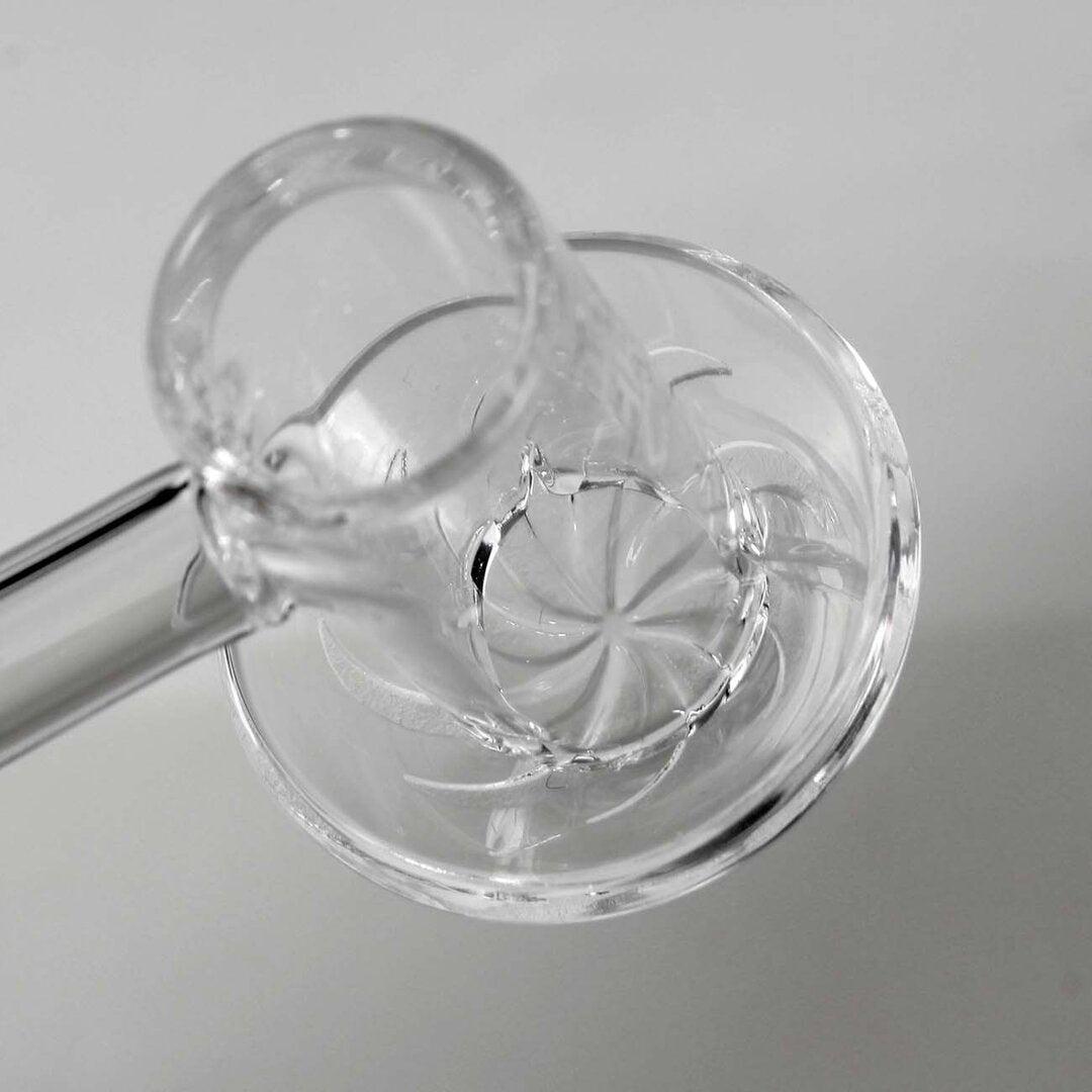 Black Leaf Blender-Quarzschale aus Quarzglas mit Luftschlitzen, NS 14