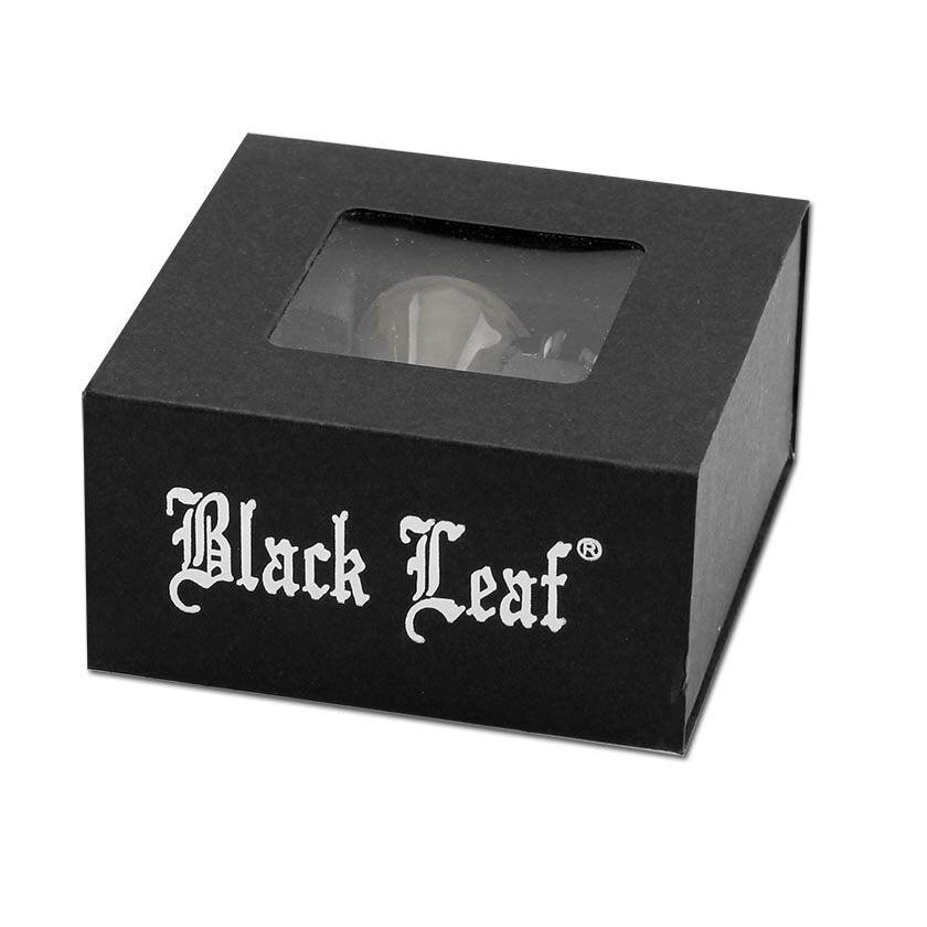 Black Leaf Glaskunstkopf PUNKTE in Grün mit schwarzem Schliff, NS 14