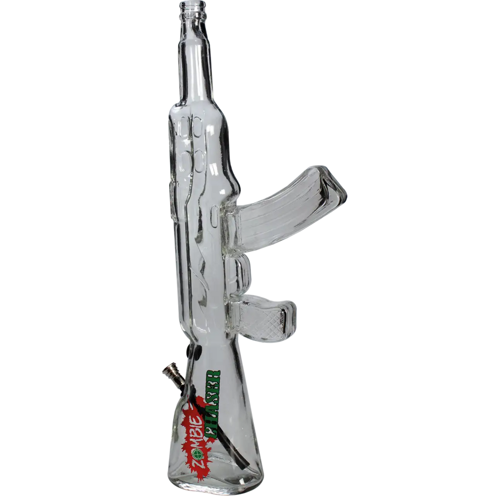 ZOMBIE CHASER Glas-Wasserpfeife mit Metall-Steckrohr