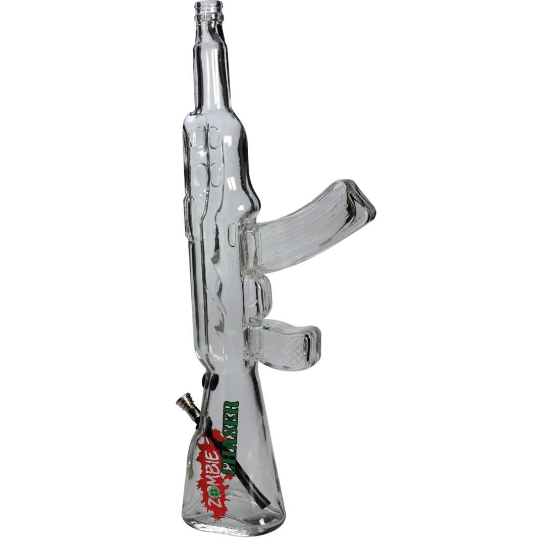 ZOMBIE CHASER Glas-Wasserpfeife mit Metall-Steckrohr