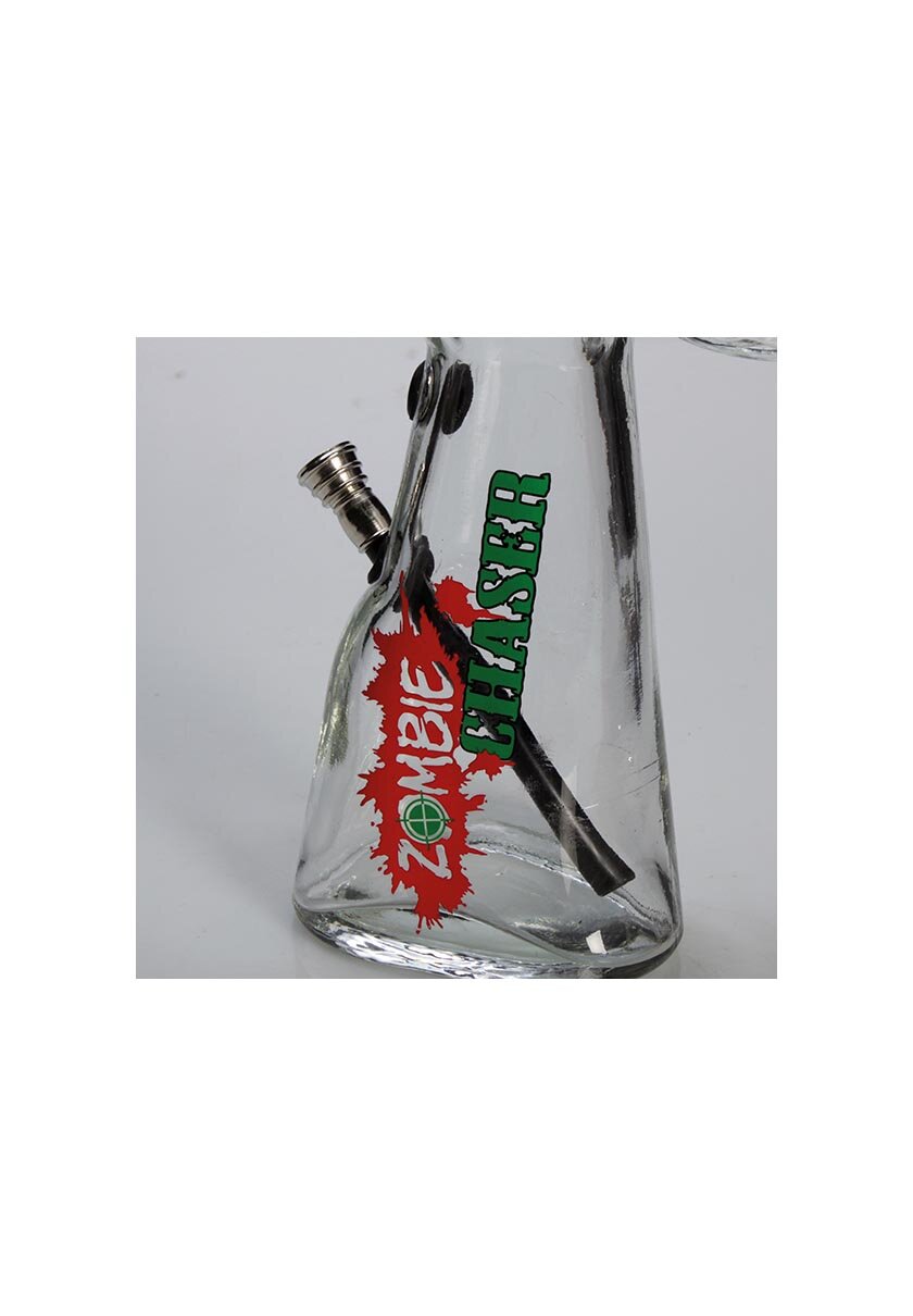 ZOMBIE CHASER Glas-Wasserpfeife mit Metall-Steckrohr