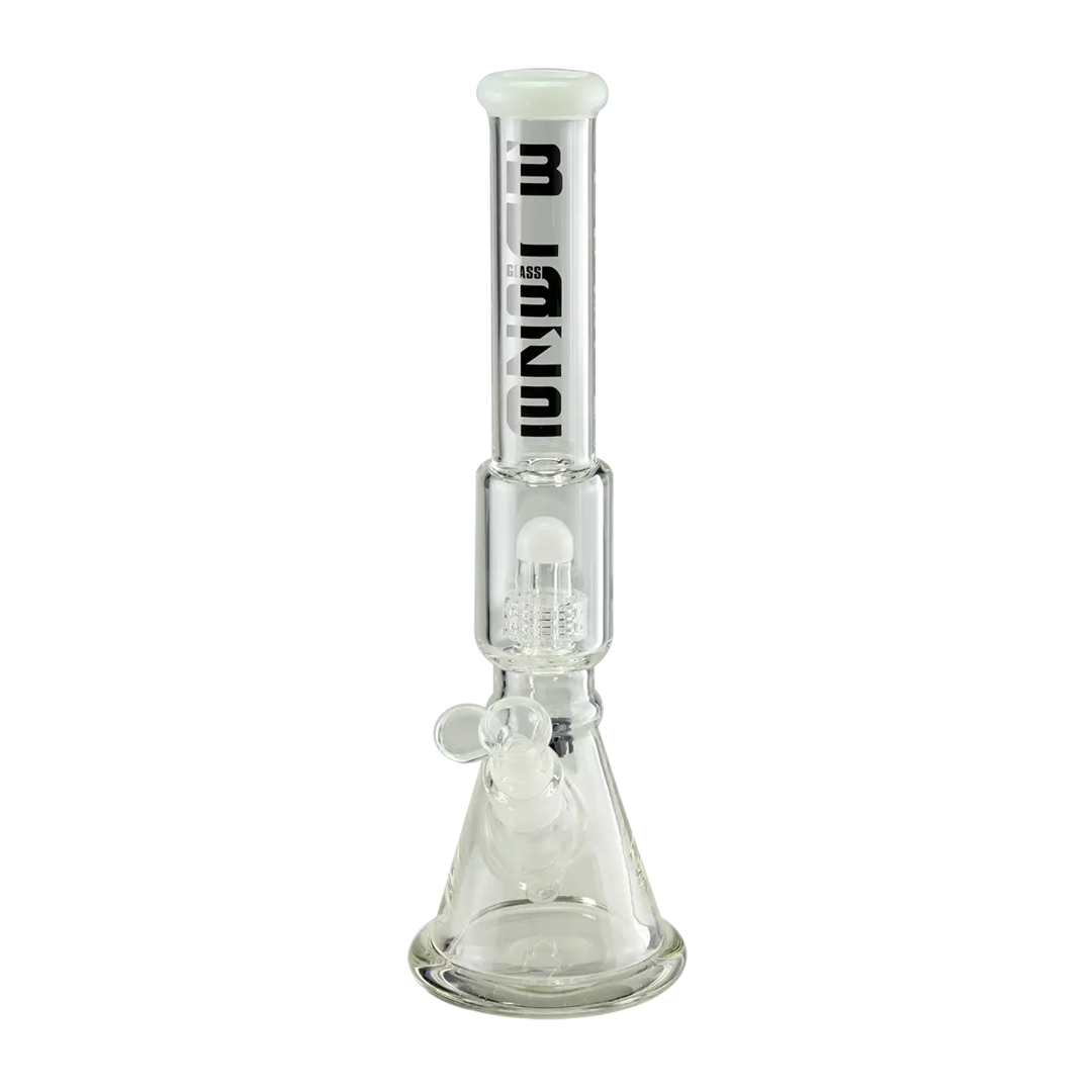 Blaze Glas-Wasserpfeife in Weiß mit Trommelperkolator und Icekammer, 350 mm hoch