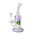 Black Leaf Mini-Wasserpfeife Incycler aus Glas in Lila mit Keg-Perkolator, 220 mm hoch
