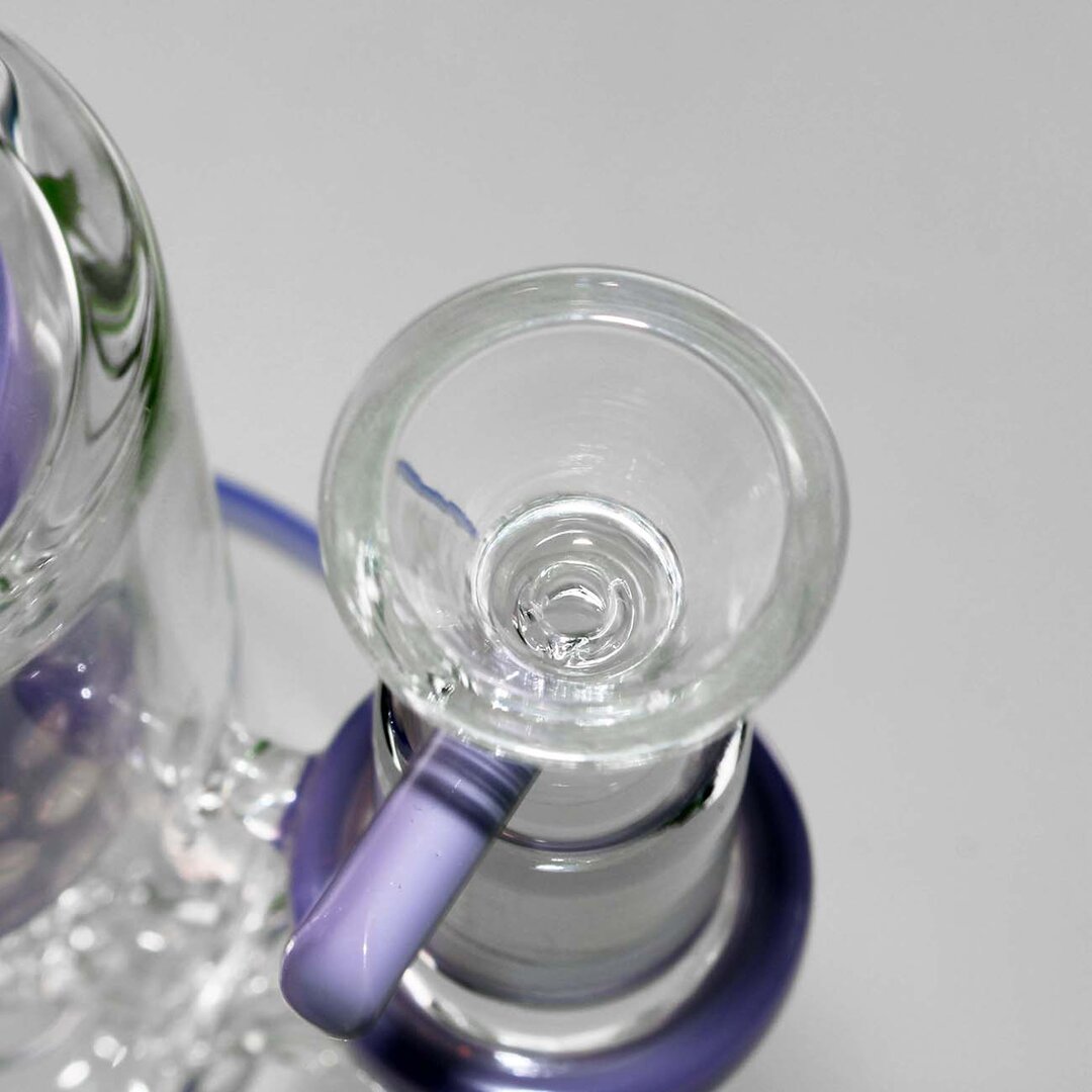 Black Leaf Mini-Wasserpfeife Incycler aus Glas in Grün mit Keg-Perkolator, 220 mm hoch