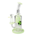 Black Leaf Mini-Wasserpfeife Incycler aus Glas in Grün mit Keg-Perkolator, 220 mm hoch