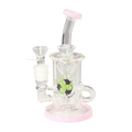 Black Leaf Recycler-Mini-Wasserpfeife rosa aus Glas
