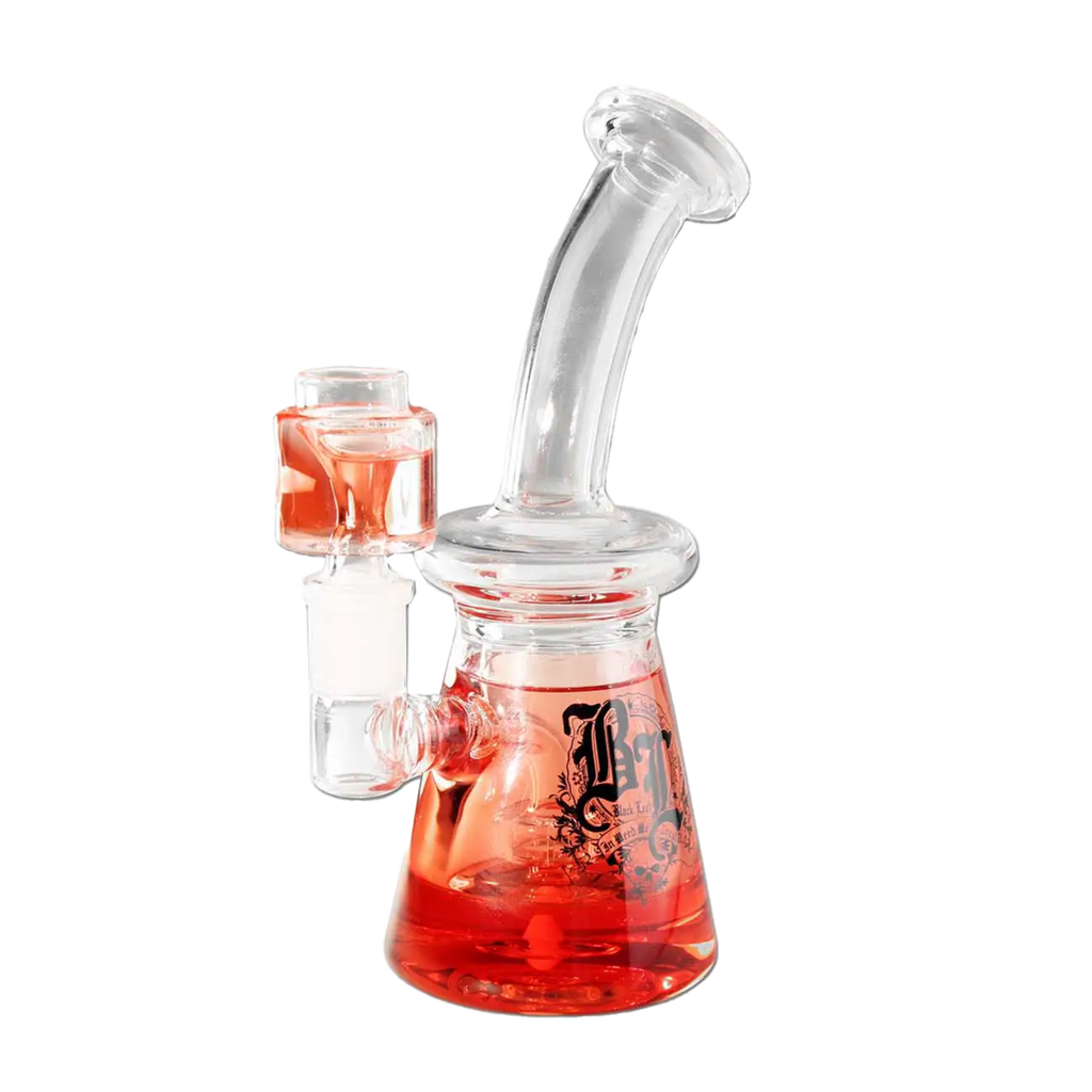 Black Leaf Liquid Glas-Wasserpfeife in Rot mit Kühlflüssigkeit