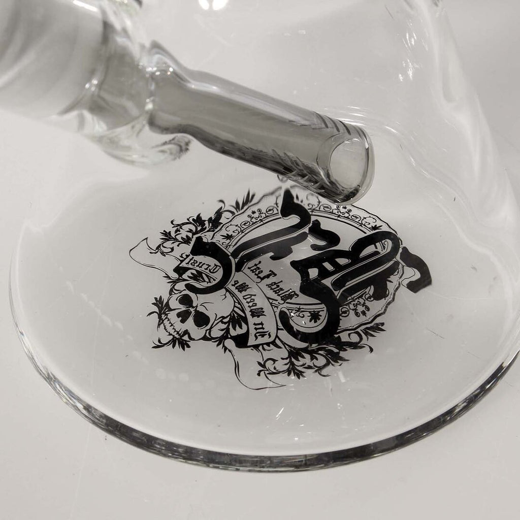 Black Leaf Liquid Glas-Wasserpfeife in Grün mit Spiral-Steigrohr