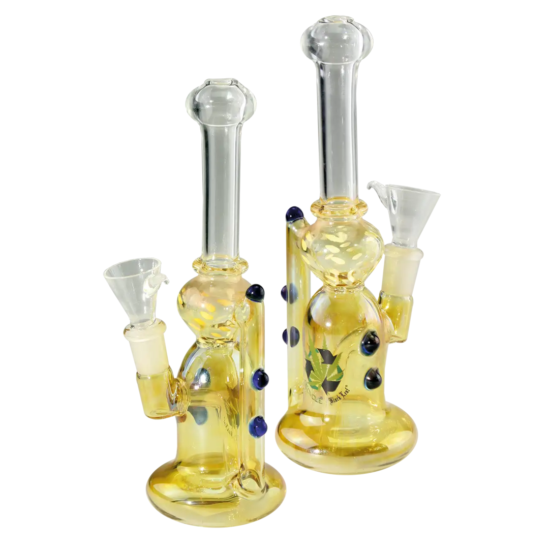 Kleine goldene Glas-Wasserpfeife mit Recycler-Funktion von Black Leaf