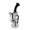 Black Leaf Recycler-Mini-Glas-Wasserpfeife in Schwarz aus Glas