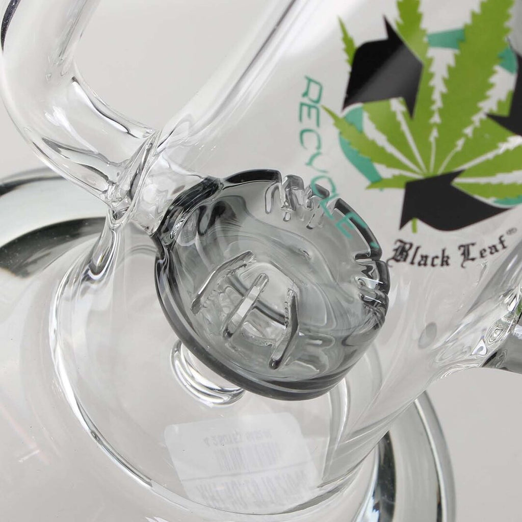 Black Leaf Recycler-Wasserpfeife aus Glas in Grau mit Recycle-Funktion, 310 mm hoch