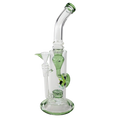 Black Leaf Recycler-Wasserpfeife aus Glas in Grün mit Recycle-Funktion, 310 mm hoch