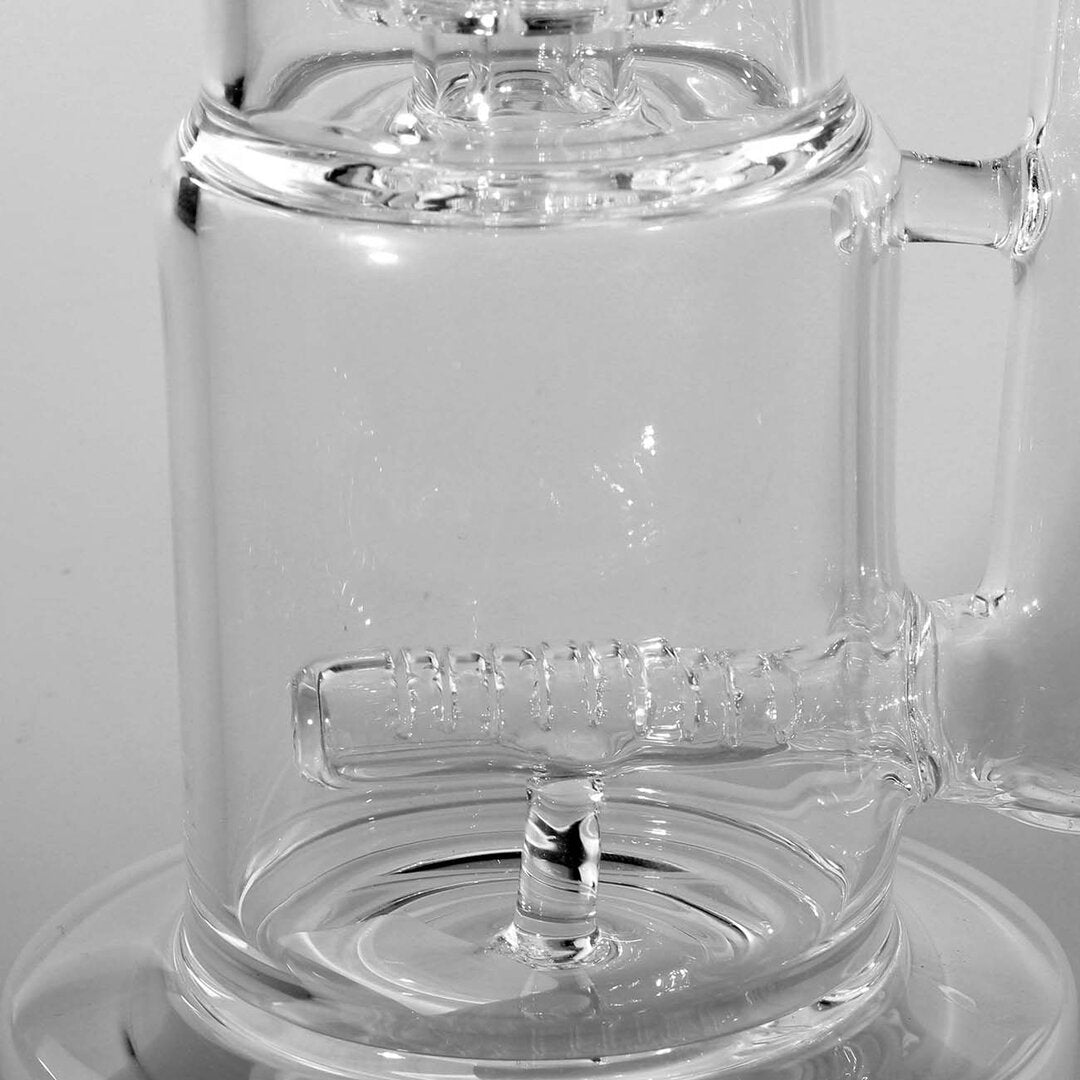 Black Leaf Glas-Wasserpfeife schwarz mit Trommelperkolator