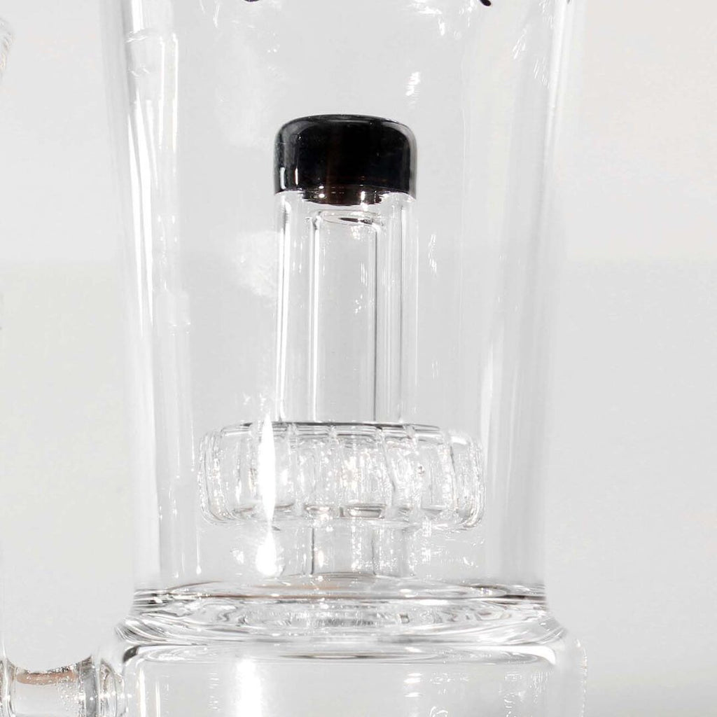 Black Leaf Glas-Wasserpfeife schwarz mit Trommelperkolator