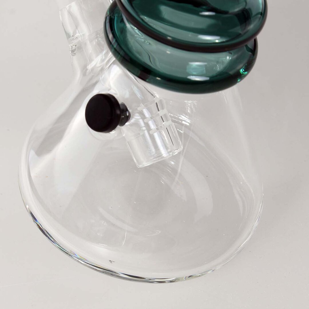 Black Leaf Mini-Glas-Wasserpfeife in Aquamarin mit Stecksystem aus Diffusor und Kopf