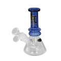 Black Leaf Mini-Glas-Wasserpfeife in Blau mit Stecksystem und Diffusor