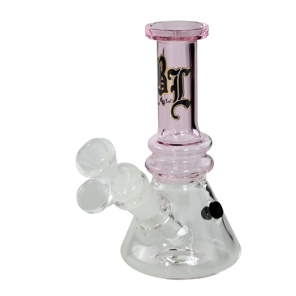Black Leaf Mini-Glas-Wasserpfeife in Pink mit Stecksystem aus Diffusor und Kopf