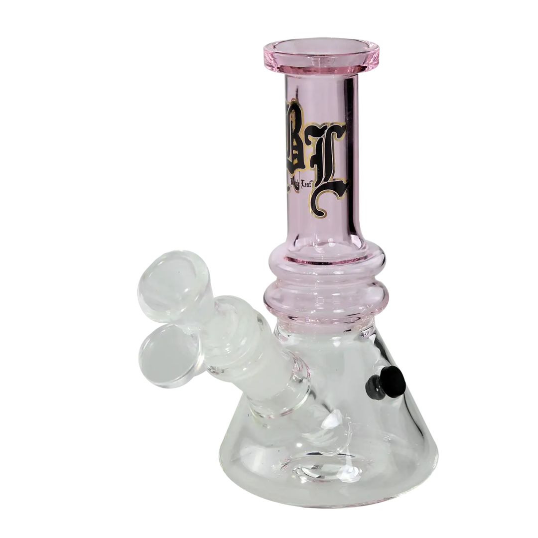 Black Leaf Mini-Glas-Wasserpfeife in Pink mit Stecksystem aus Diffusor und Kopf