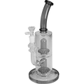 Black Leaf Perkolator-Wasserpfeife in Grau mit zwei Ufo-Perkolatoren