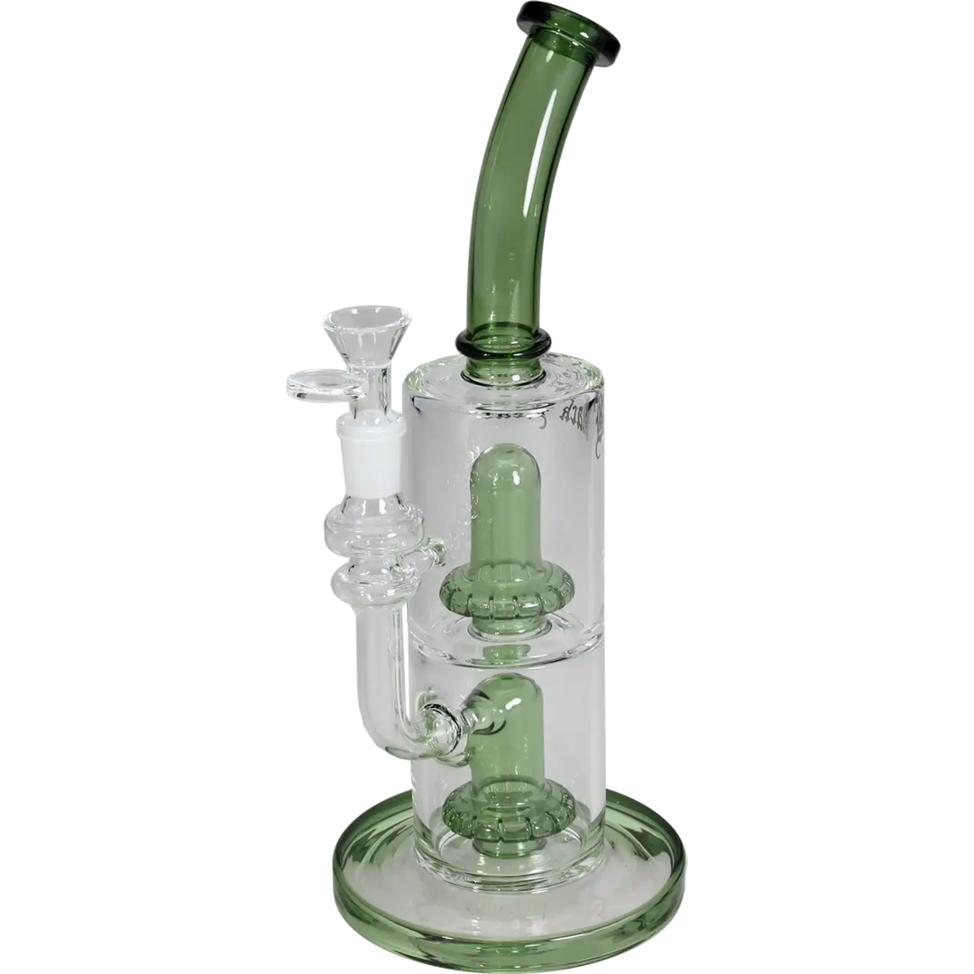 Black Leaf Perkolator-Wasserpfeife in Grün mit zwei Ufo-Perkolatoren