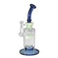 Black Leaf Mini-Wasserpfeife mit 10-armigem Baumperkolator in Grün und Blau