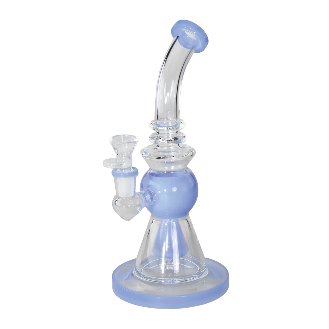 Black Leaf Mini-Wasserpfeife mit Schlitzdiffusor in Blau
