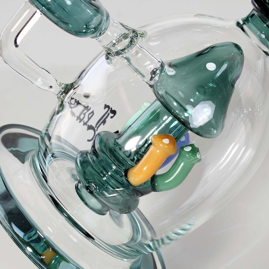 Produktfoto: Black Leaf Mushrooms Glas-Mini-Wasserpfeife mit Lochdiffusor, 230 mm