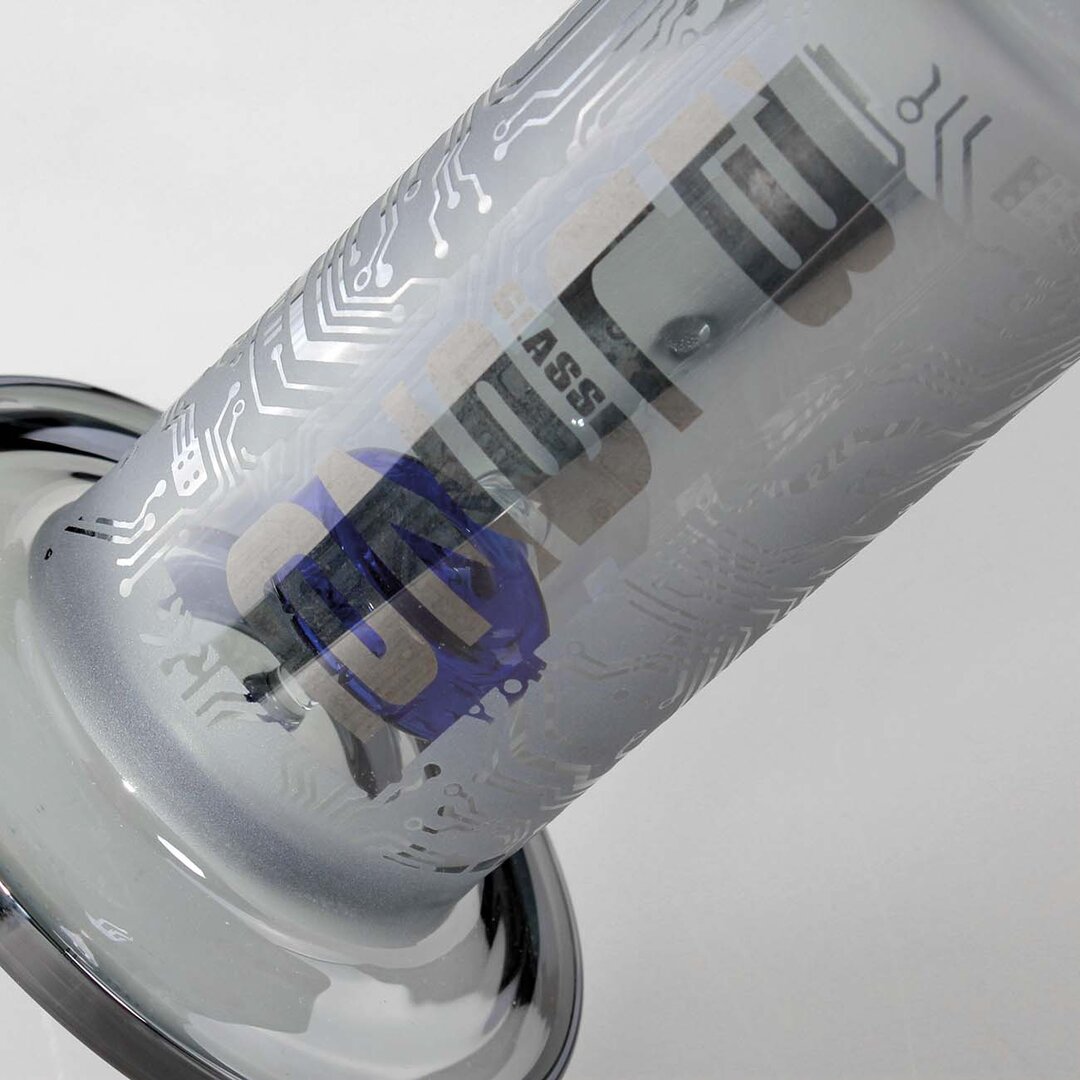 Produktfoto: BLAZE Glas-Wasserpfeife PCB Grauglas Trommelperkolator 255 mm