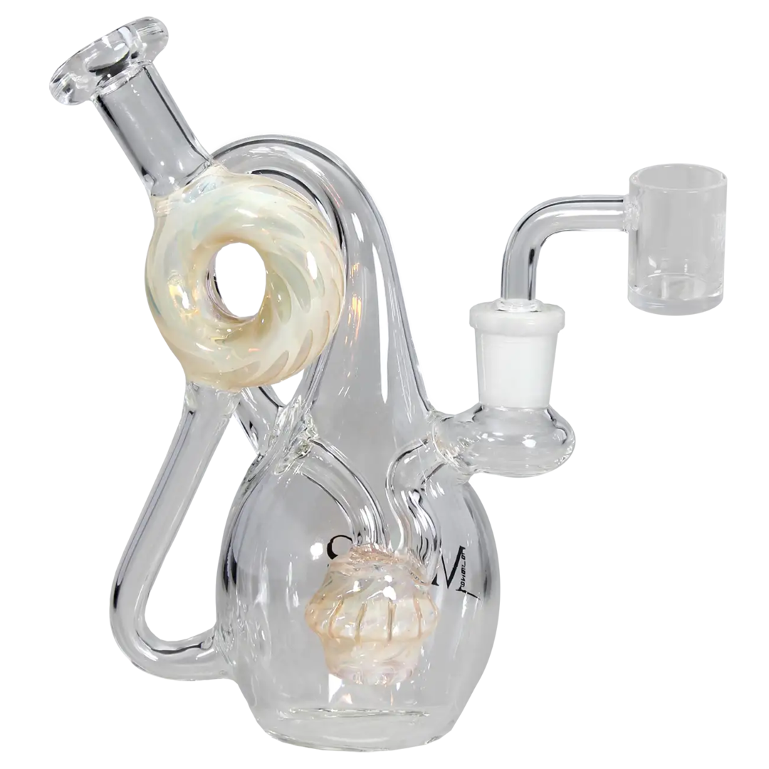 BLAZE Möbius Recycler-Wasserpfeife mit Schleifenführung und Quarzschale