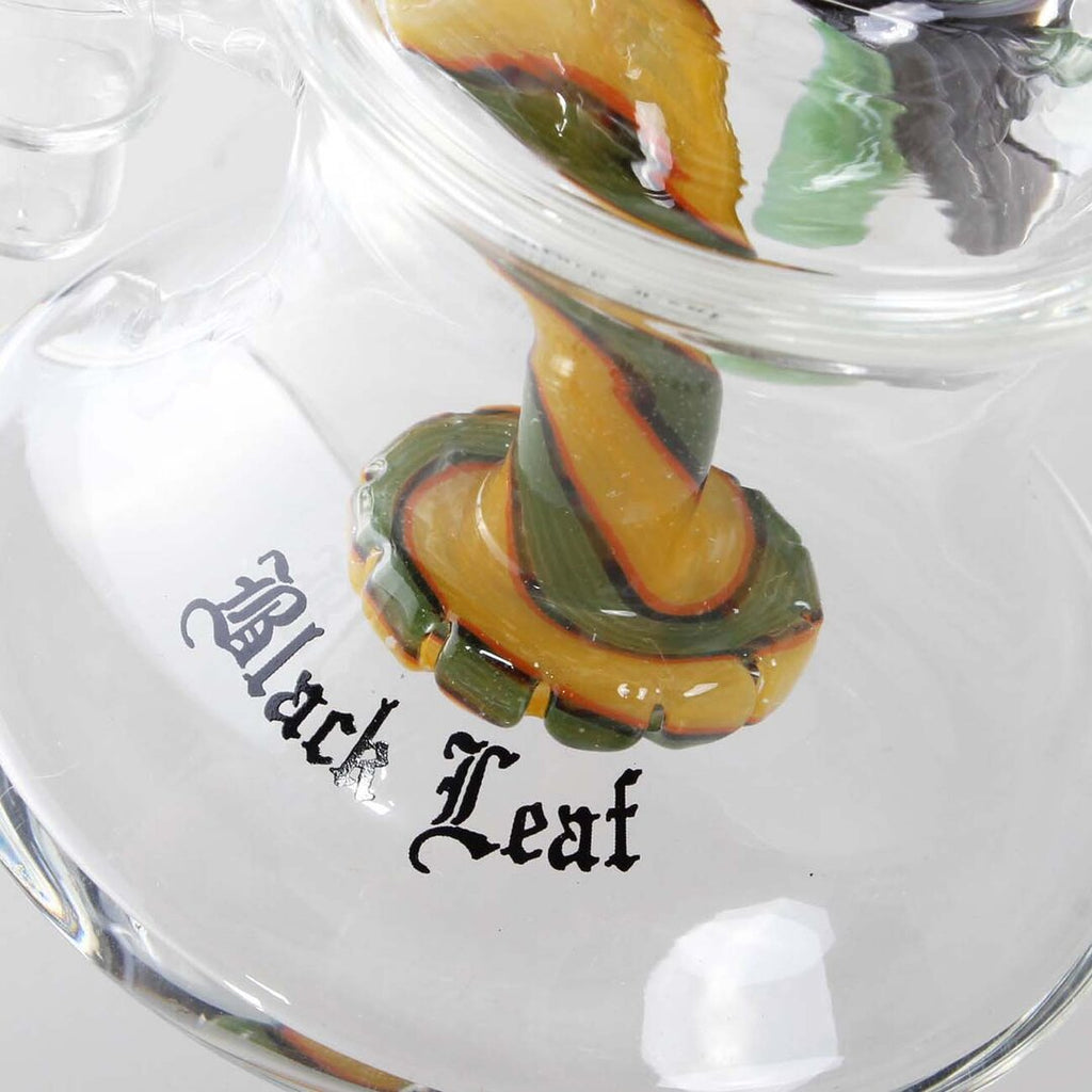 Black Leaf Recycler-Wasserpfeife mit Perkolator und Schildkröten-Motiv in Grün