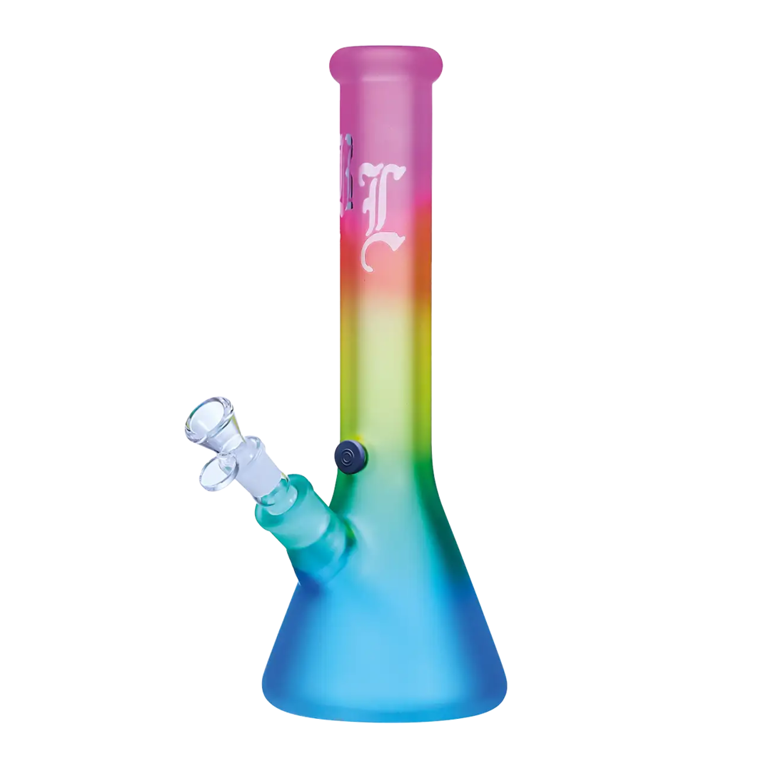 Black Leaf Regenbogen Beaker-Glas-Wasserpfeife mit Farbverlauf