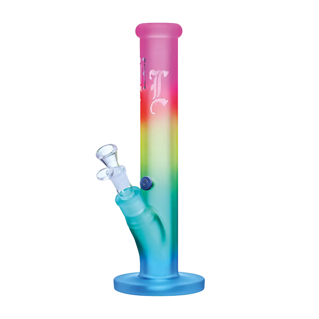 Black Leaf Regenbogen Zylinder-Glas-Wasserpfeife gerade