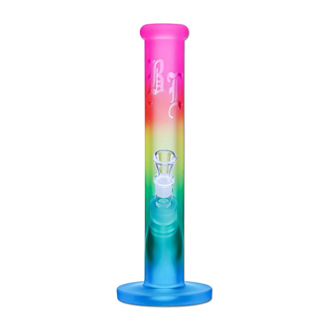 Black Leaf Regenbogen Zylinder-Glas-Wasserpfeife gerade