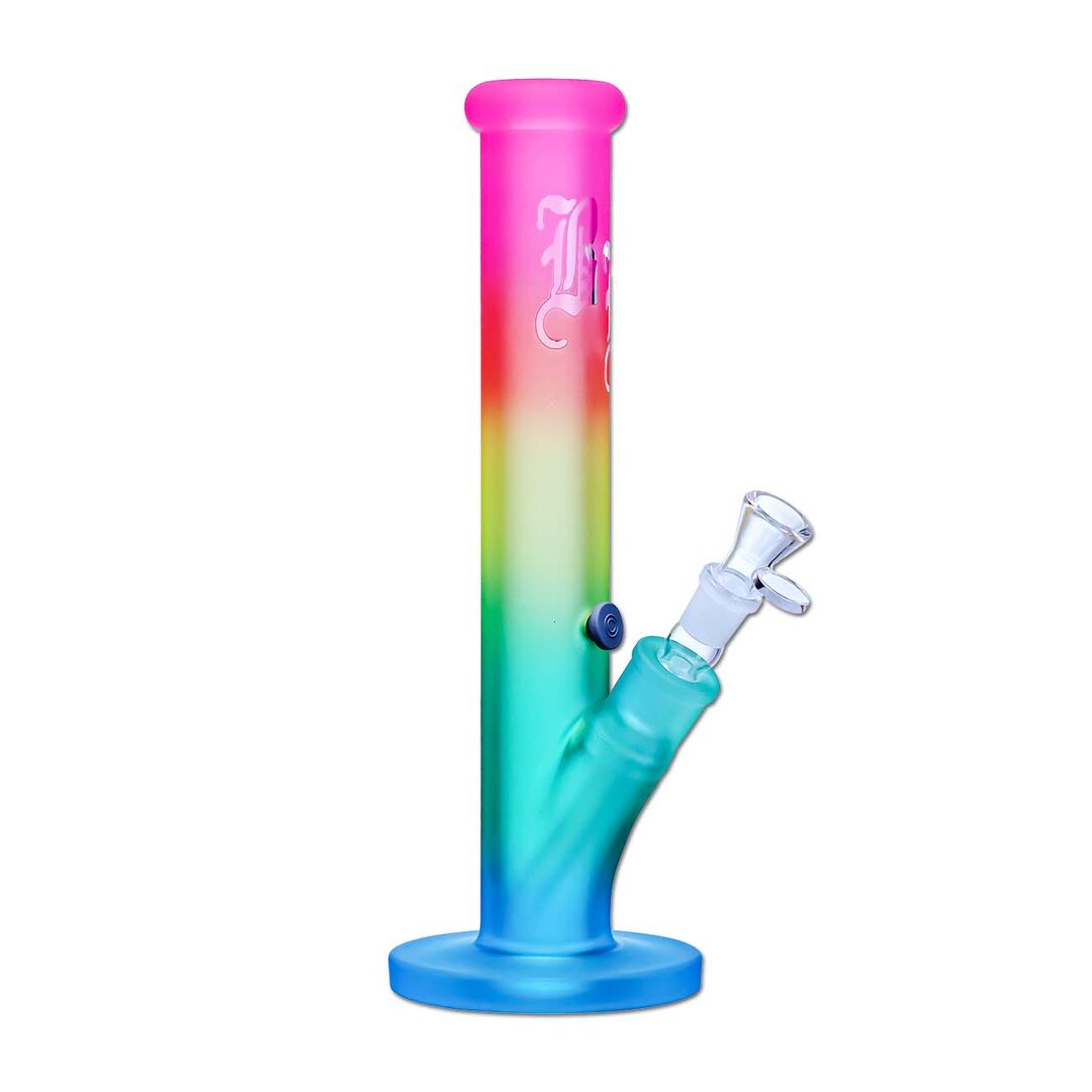 Black Leaf Regenbogen Zylinder-Glas-Wasserpfeife gerade