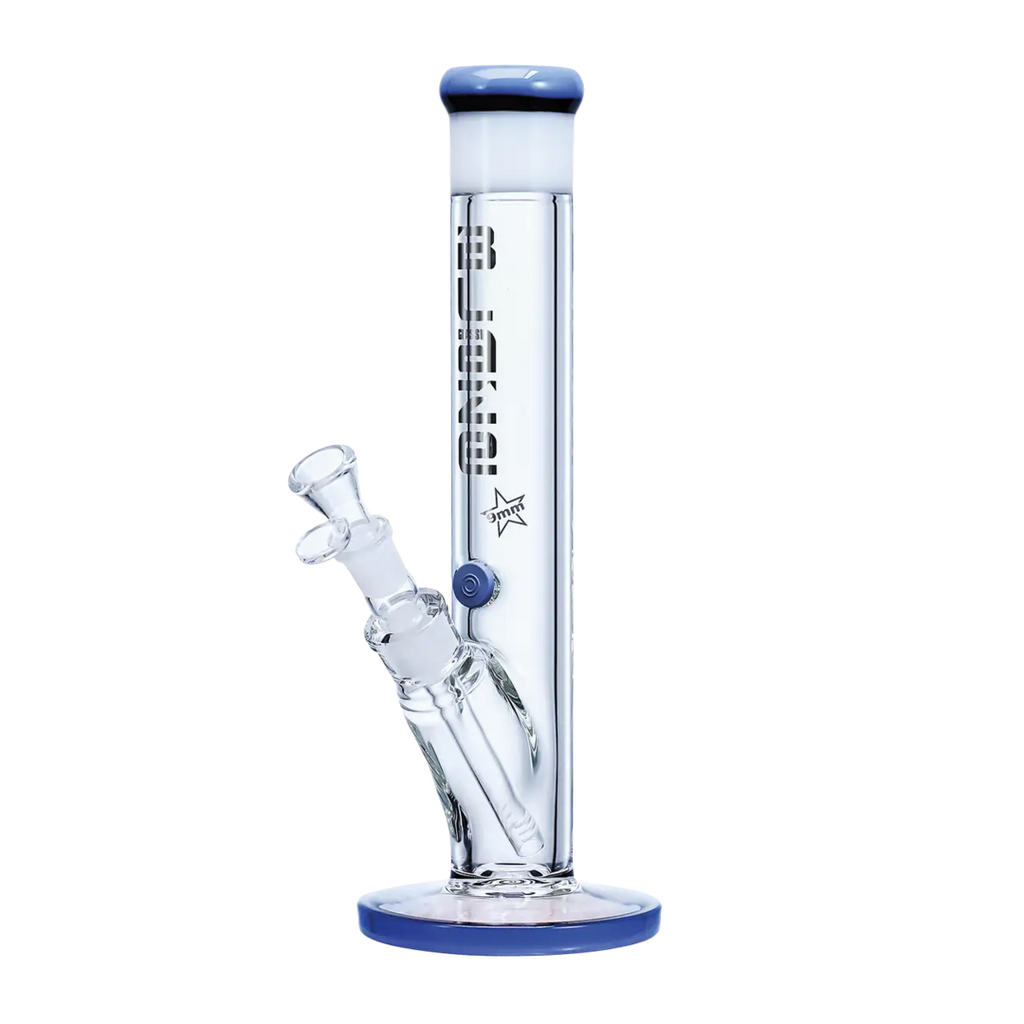 BLAZE Zylinder-Wasserpfeife mit farblichen Akzenten und 9 mm Wandstärke
