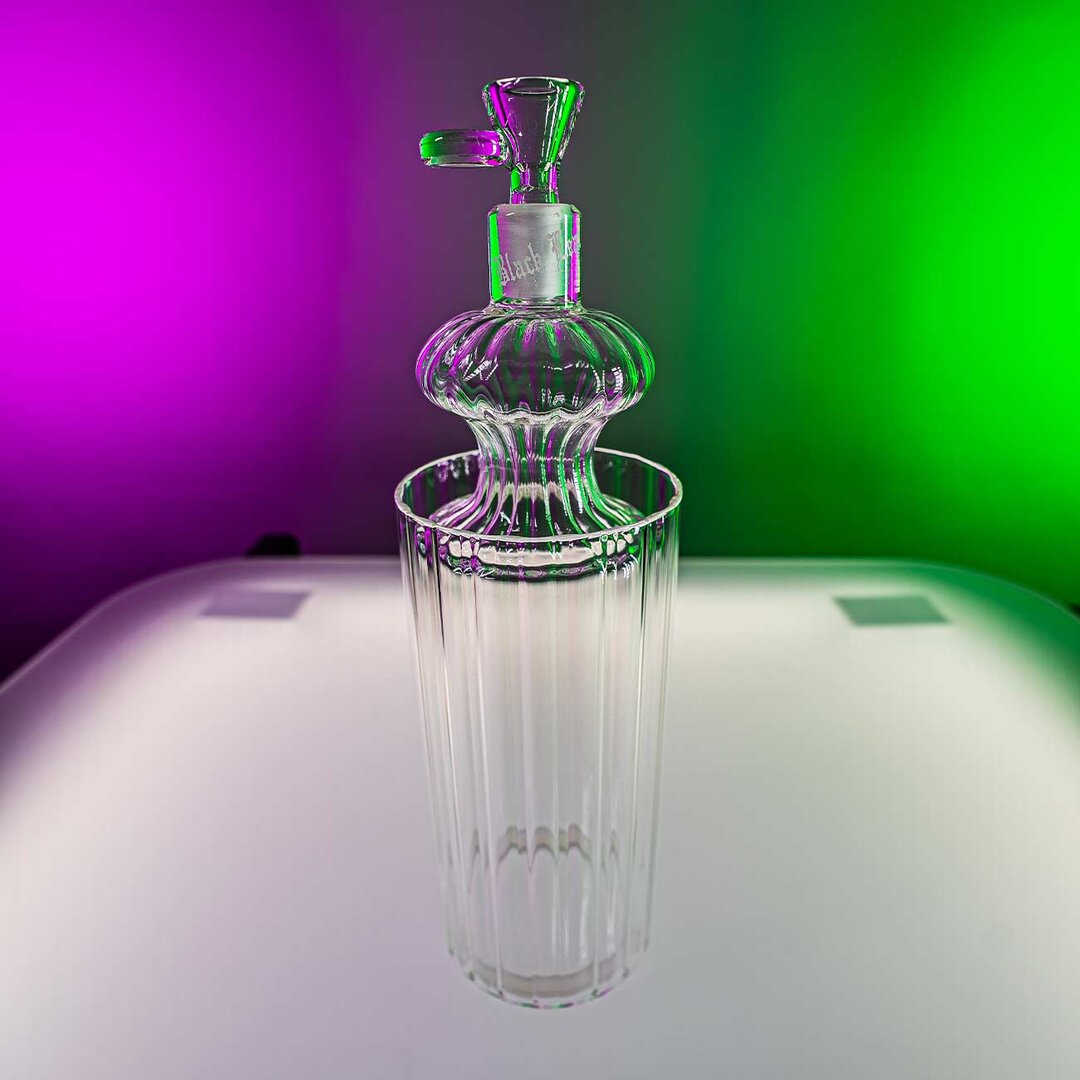 Black Leaf Eimer-Glas-Wasserpfeife aus Borosilikatglas mit Köpfchen
