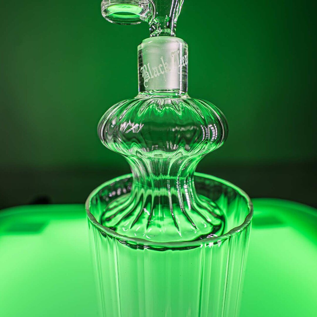 Black Leaf Eimer-Glas-Wasserpfeife aus Borosilikatglas mit Köpfchen