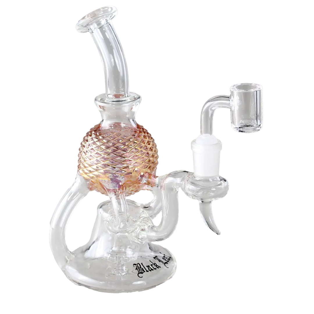 Black Leaf LITSCHI Recycler-Wasserpfeife mit Glasaufsatz