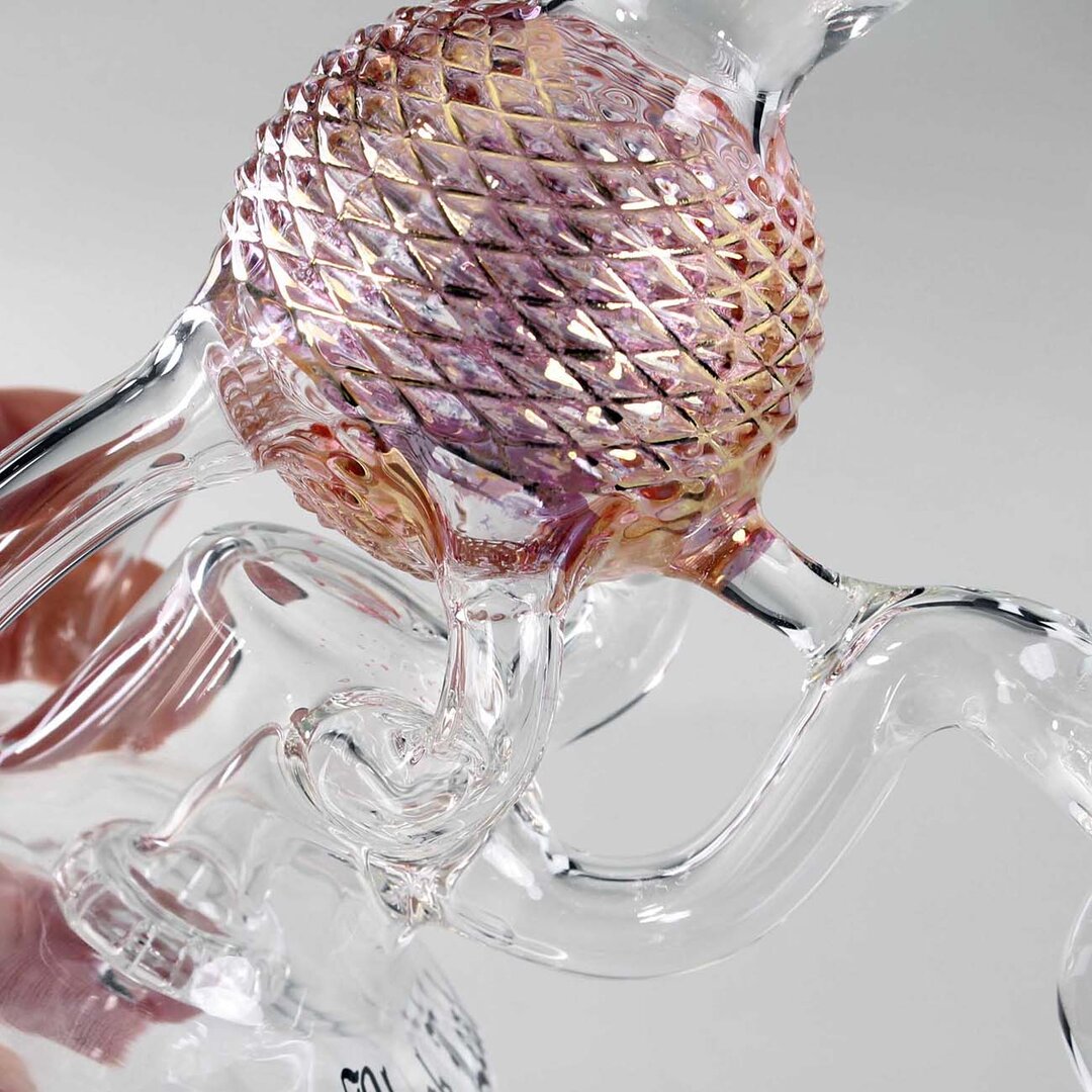 Black Leaf LITSCHI Recycler-Wasserpfeife mit Glasaufsatz