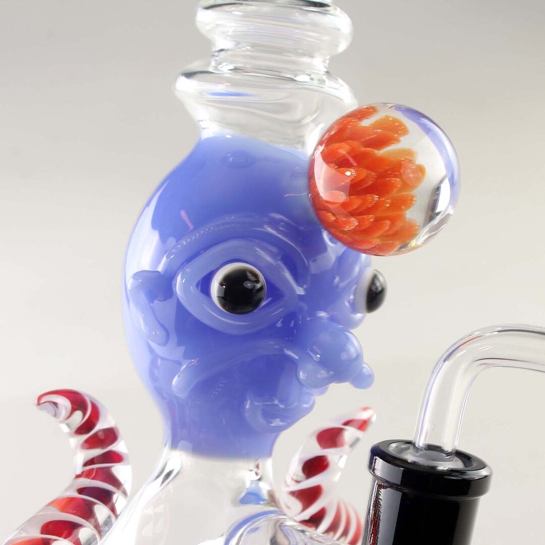 Black Leaf Siegbert Glas-Wasserpfeife mit Diffusor und dekorativen Glaselementen