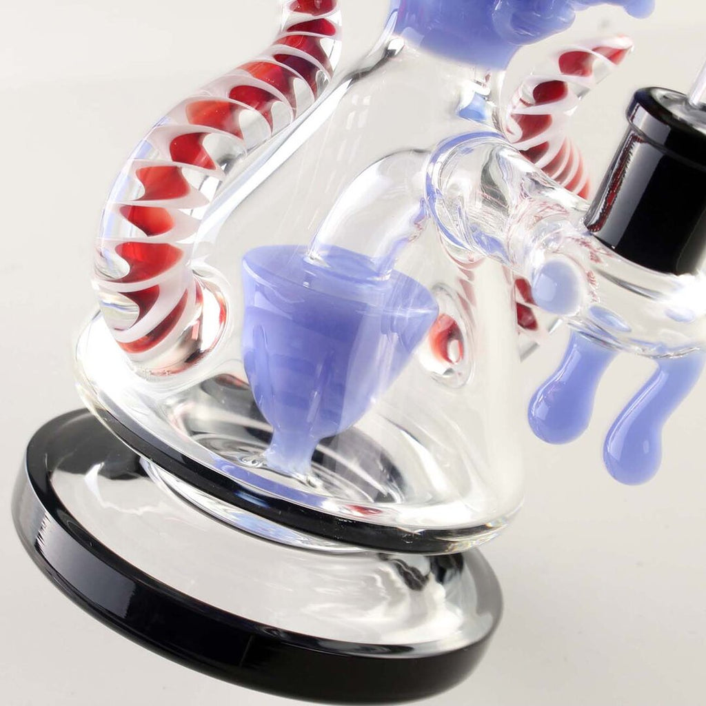 Black Leaf Siegbert Glas-Wasserpfeife mit Diffusor und dekorativen Glaselementen