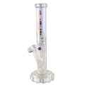 BLAZE GEAR Ice-Zylinder-Wasserpfeife aus klarem Glas mit Regenbogeneffekt