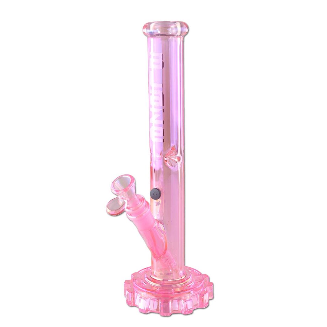 BLAZE GEAR Ice-Zylinder-Wasserpfeife in Pink mit Zahnrad-Fuß