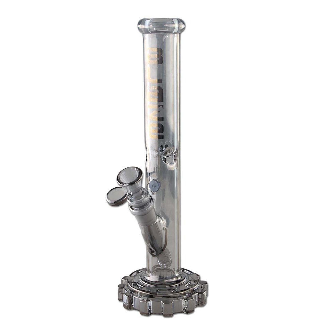 BLAZE GEAR Ice-Zylinder-Wasserpfeife in Grau mit Zahnrad-Fuß