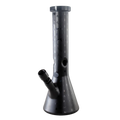 Black Leaf Beaker-Glas-Wasserpfeife in Schwarz mit Blattmotiven