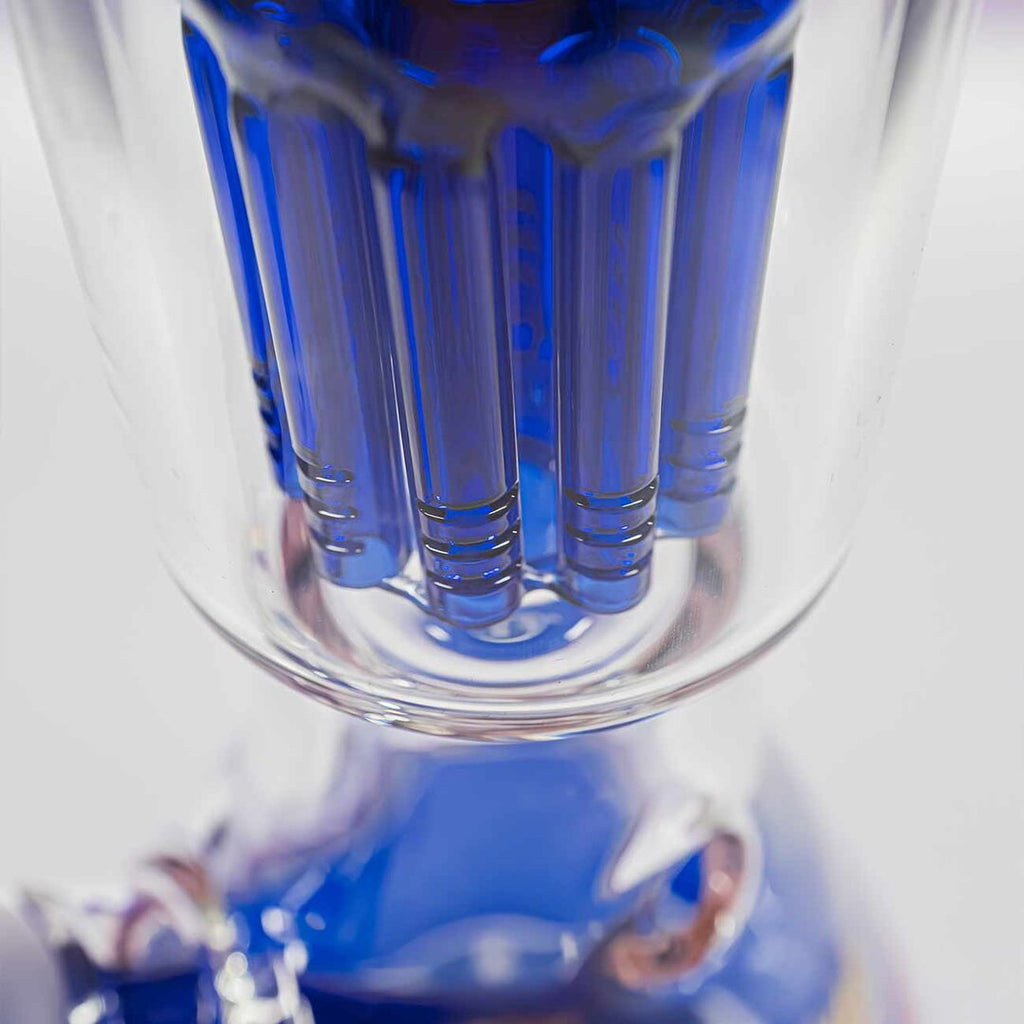 Black Leaf Beaker-Glas-Wasserpfeife in Blau im Koffer-Set