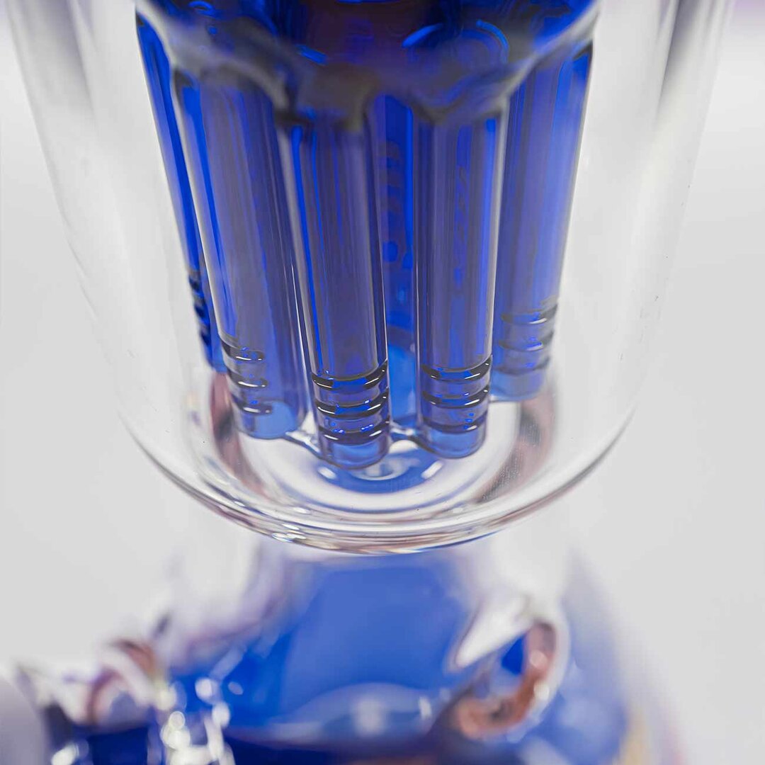 Black Leaf Beaker-Glas-Wasserpfeife in Blau im Koffer-Set