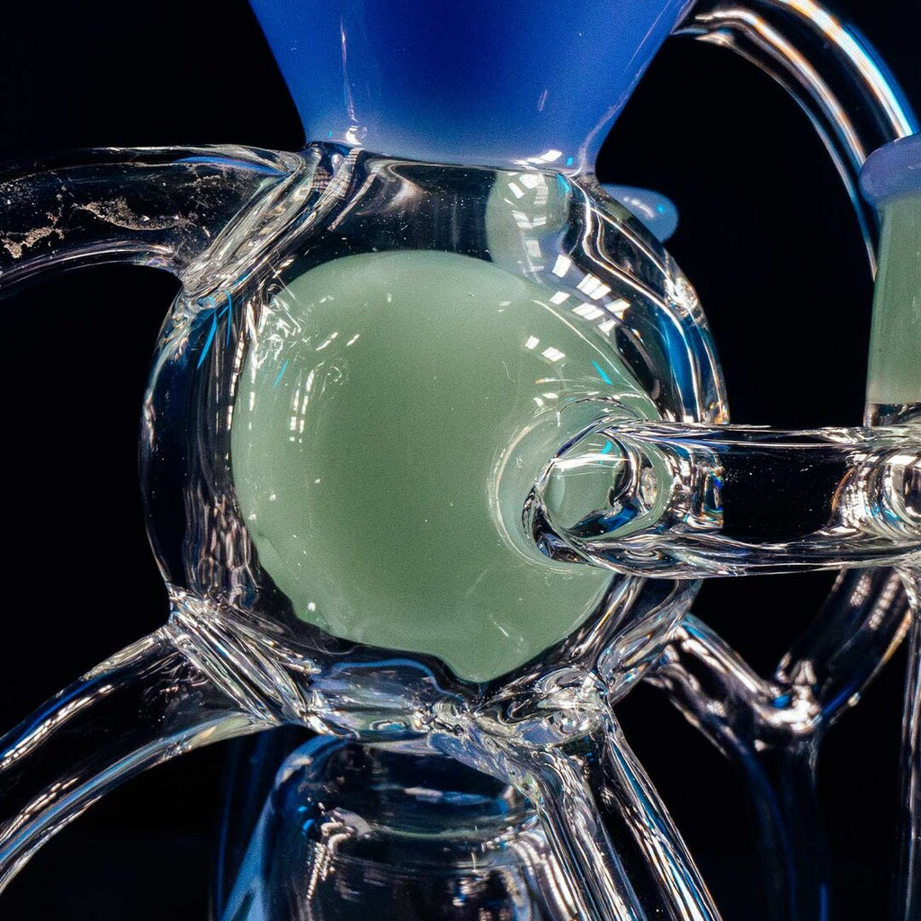 Produktfoto: Black Leaf Recycler-Glas-Wasserpfeife blau/grün, 265 mm
