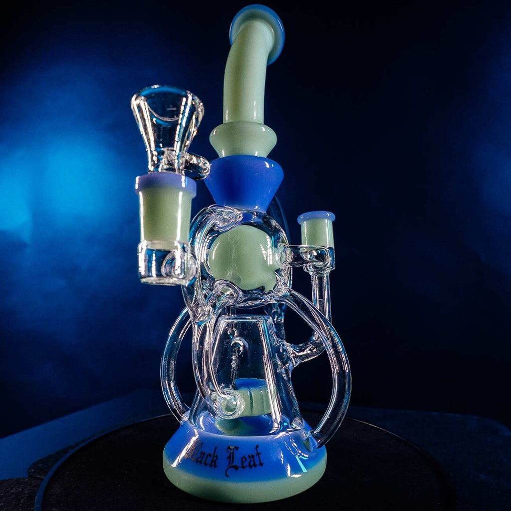 Produktfoto: Black Leaf Recycler-Glas-Wasserpfeife blau/grün, 265 mm